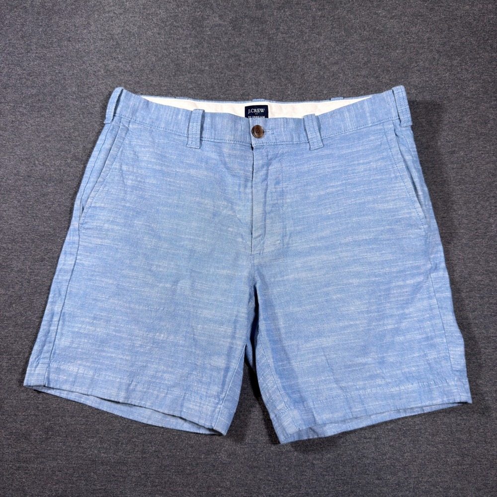 J.Crew Shorts Mens 31 Blue Chino 7" Inseam Cotton Stretch Casual Summer Slub